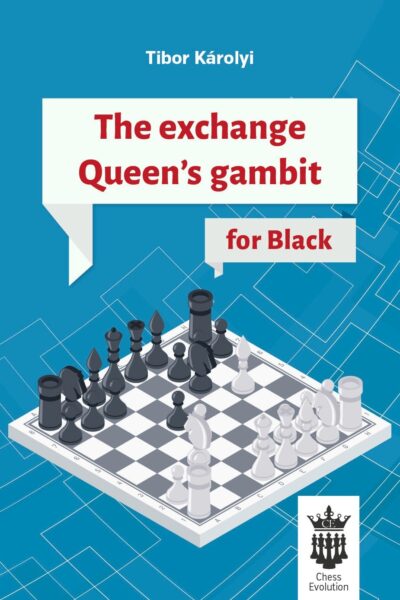 Εξώφυλλο του βιβλίου σκάκι The Exchange Queen’s Gambit for Black που αναλύει το Γκαμπί της Βασίλισσας με τα μαύρα.